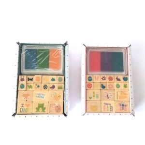 EASTER Mini Stamp Ink Sets Spring Scrapbooking Rabbit Frog Egg Flowers Bee NWT